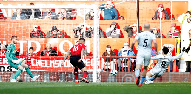 Felipe Anderson, right, struck after an error from David De Gea (Martin Rickett/PA)