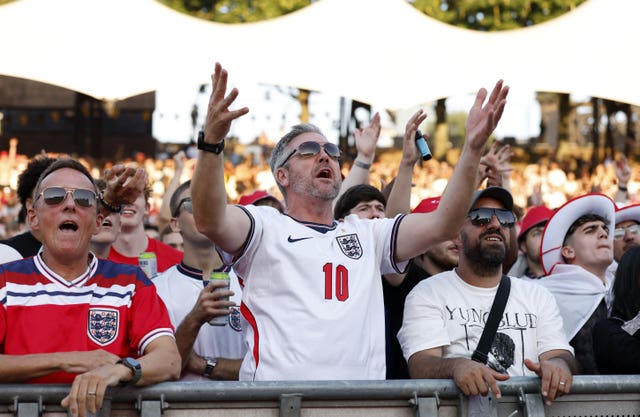 England fans watching a screening of the match