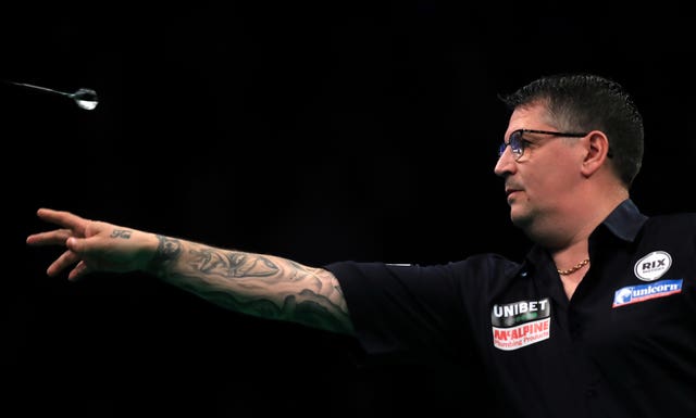Gary Anderson was unable to keep up with Dimitri Van Den Bergh's scoring in the World Matchplay final 
