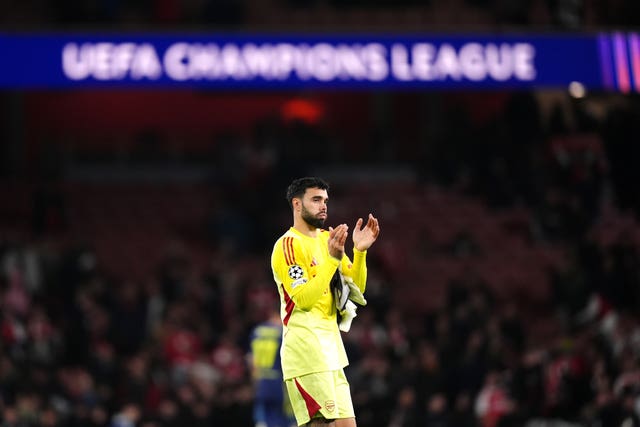 Arsenal goalkeeper David Raya