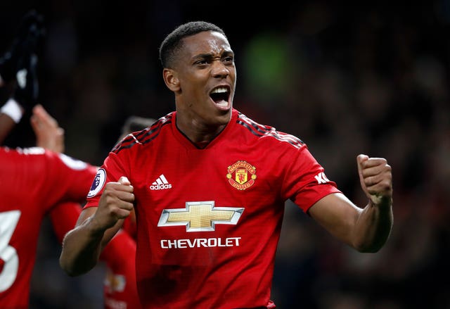 Anthony Martial celebrates victory over Newcastle