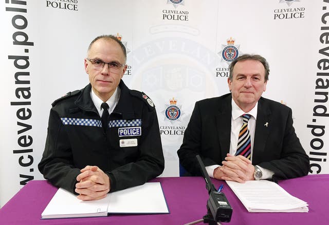 Cleveland Police and Crime Commissioner Barry Coppinger (right) pictured with the outgoing chief constable Iain Spittal. (Tom Wilkinson/PA)