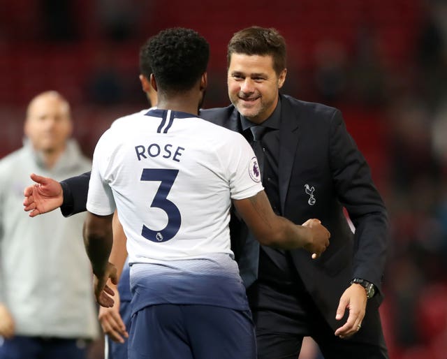 Danny Rose feels he still has the full support of Tottenham manager Mauricio Pochettino (right)