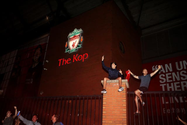 Liverpool fans outside Anfield