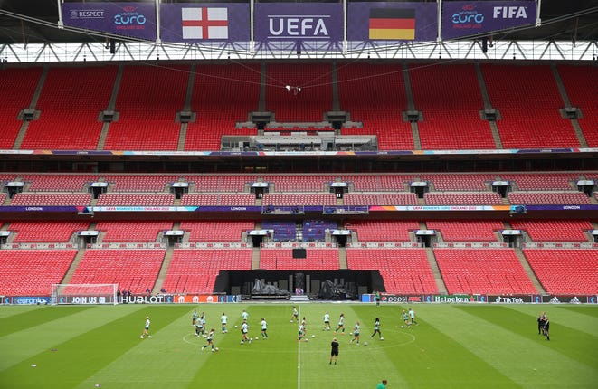 England face Germany at a sold-out Wembley Stadium later today