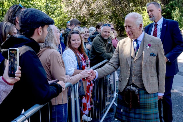 King Charles meeting members of the public at Balmoral