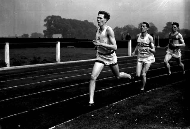 Bannister is pictured running for Oxford University