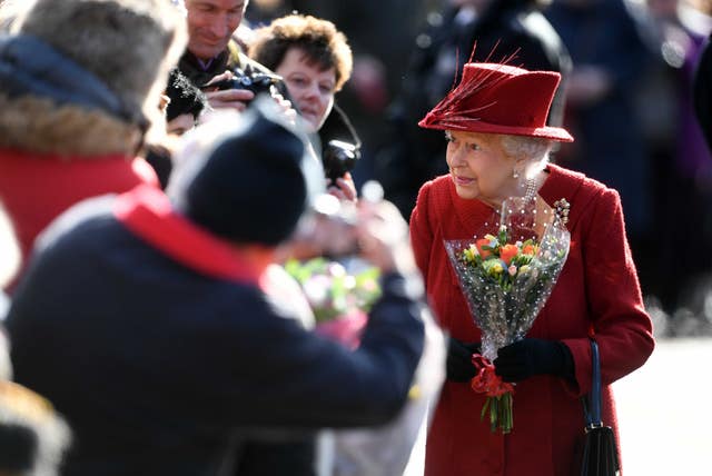 The Queen greets wellwishers (Joe Giddens/PA)