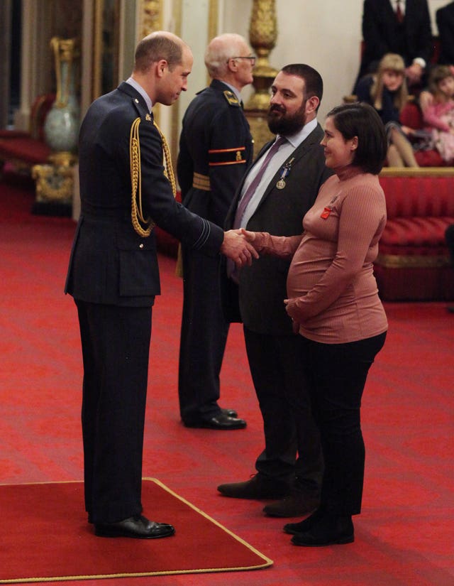 John Moore and Theresa Cosgrove are honoured by William