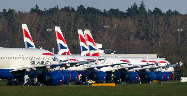 Aircraft parked at Bournemouth Airport (Steve Parsons/PA)