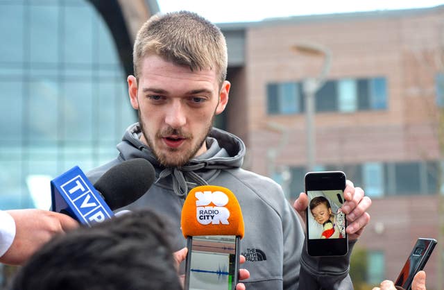 Tom Evans speaks to the media outside Liverpool’s Alder Hey Children’s Hospital (Peter Byrne/PA)