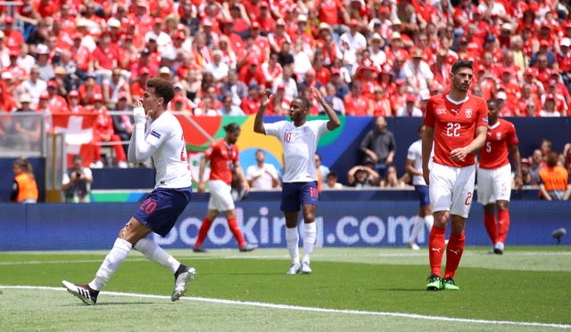 Dele Alli reacts after missing a chance in Guimaraes