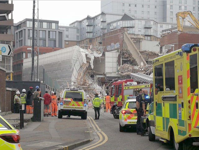 Emergency services at the scene in Reading