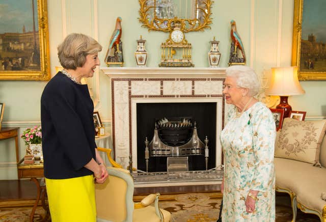The Queen with Theresa May