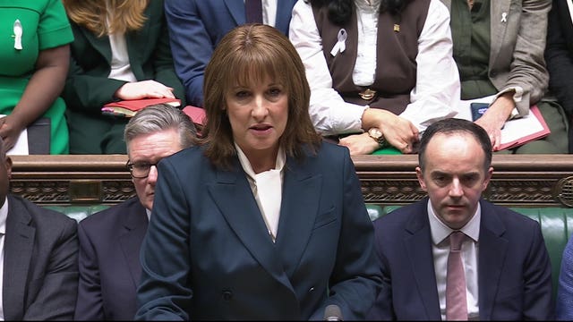 Chancellor of the Exchequer Rachel Reeves delivering her Budget
