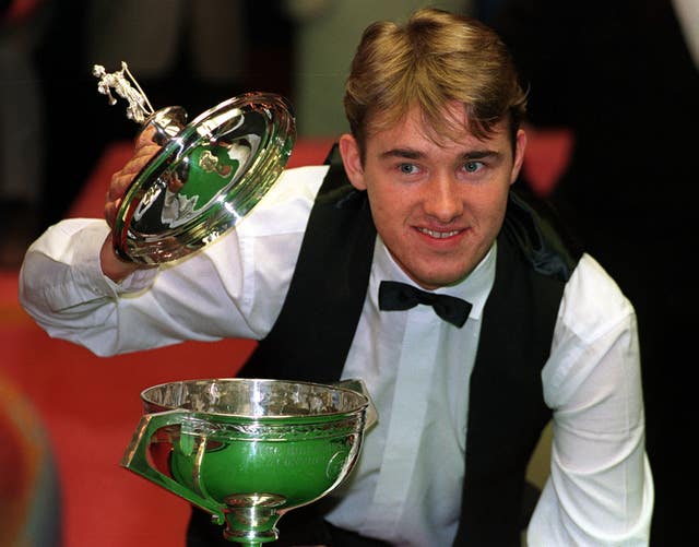 Hendry made it three in a row against Jimmy White in 1993 (Malcolm Croft/PA)