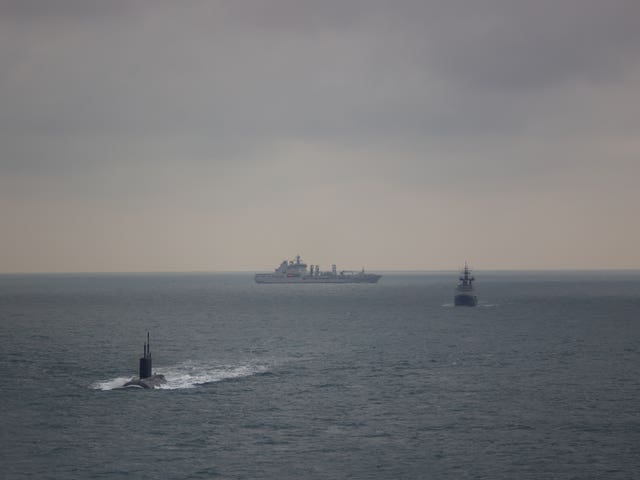 The Royal Navy shadowing a Russian submarine during a three-day operation in the English Channel