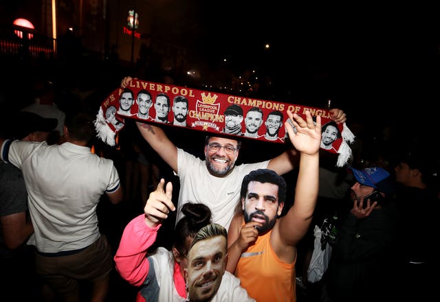 Liverpool fans outside Anfield