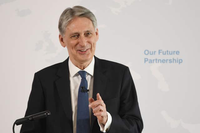Philip Hammond gave a speech earlier this week that made the case for preferential access for Britain’s financial services industry to the EU single market (Stefan Rousseau/PA)