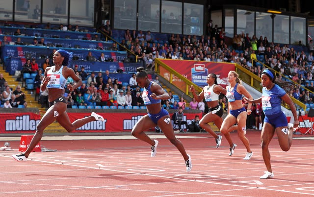 Bahamas' Shaunae Miller-Uibo, left, won the women's 200m final ahead of Asher-Smith during the Muller Grand Prix Birmingham at Alexander Stadium
