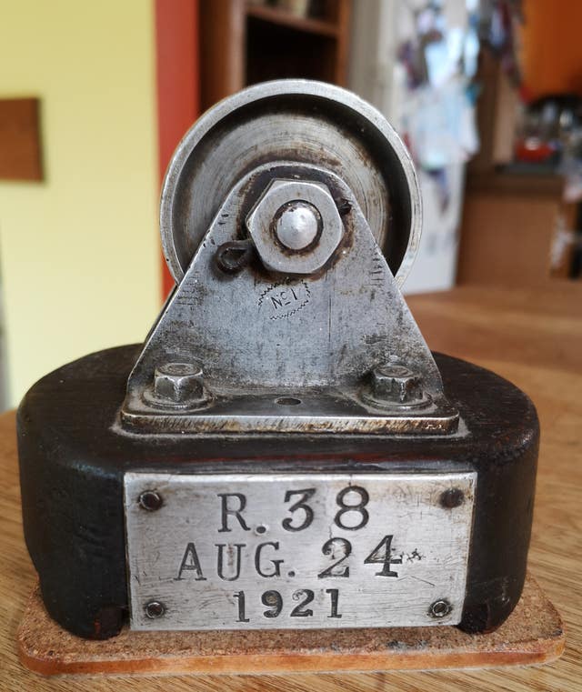 A small wheel from the wreckage of the airship