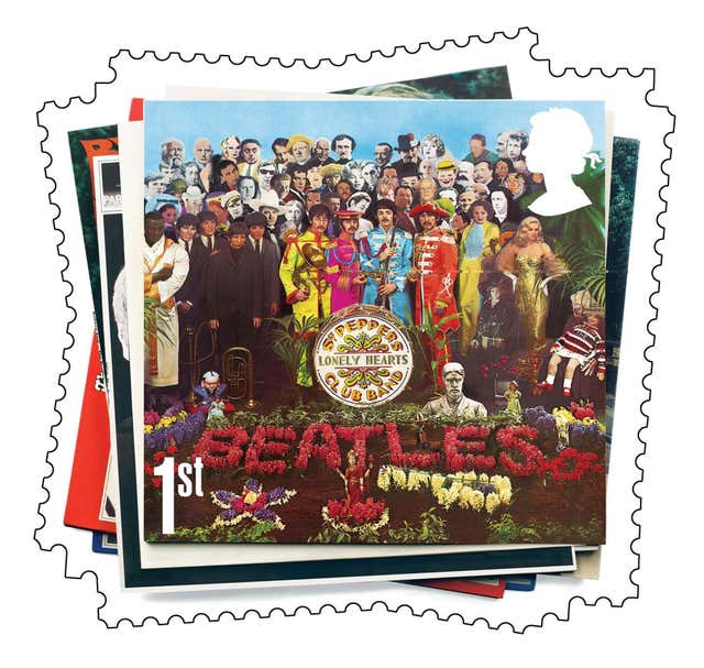 Beatles album cover stamps