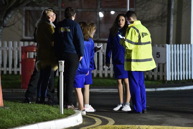 Staff outside holiday park