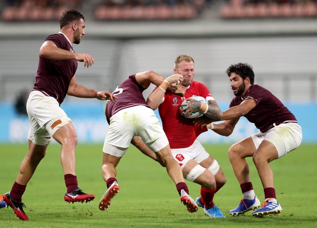 Georgia were beaten 43-14 by Wales in their opening World Cup match.