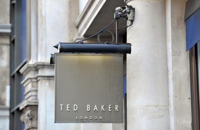 A shop sign for Ted Baker in central London.