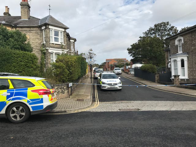 Scene of the stabbings in Wellesley Road, Colchester