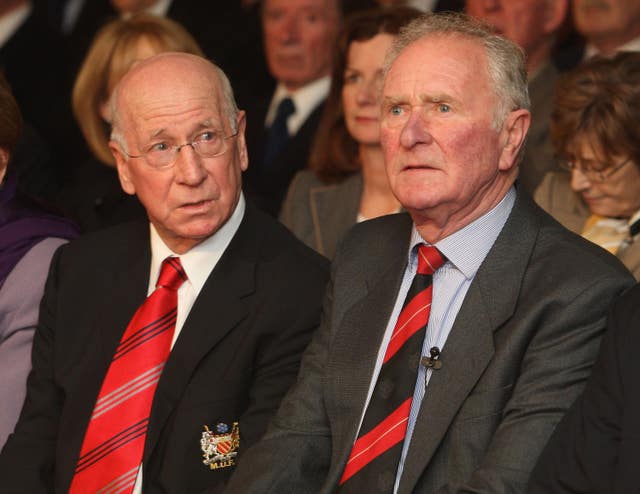 Sir Bobby Charlton, left, paid tribute to Harry Gregg, right 