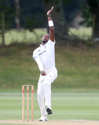 Archer casued problems for the Gloucestershire players with his pace and bounce, hitting Milo Ayers on his helmet grille