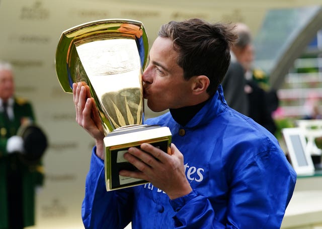 James Doyle celebrates after landing the Platinum Jubilee Stakes