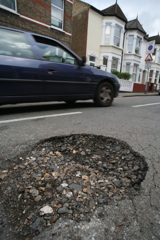 Potholes in roads