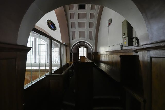 A general view of the public gallery inside Court 2 at Inner London Crown Court ahead of an announcement of major reforms to the criminal justice system