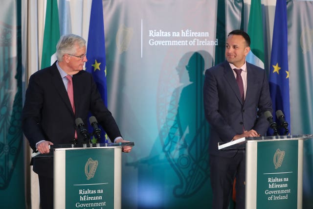 Mr Barnier asserted there must not be a hard border on the island of Ireland (Niall Carson/PA)