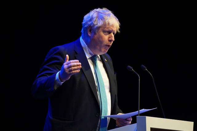 Boris Johnson speaking