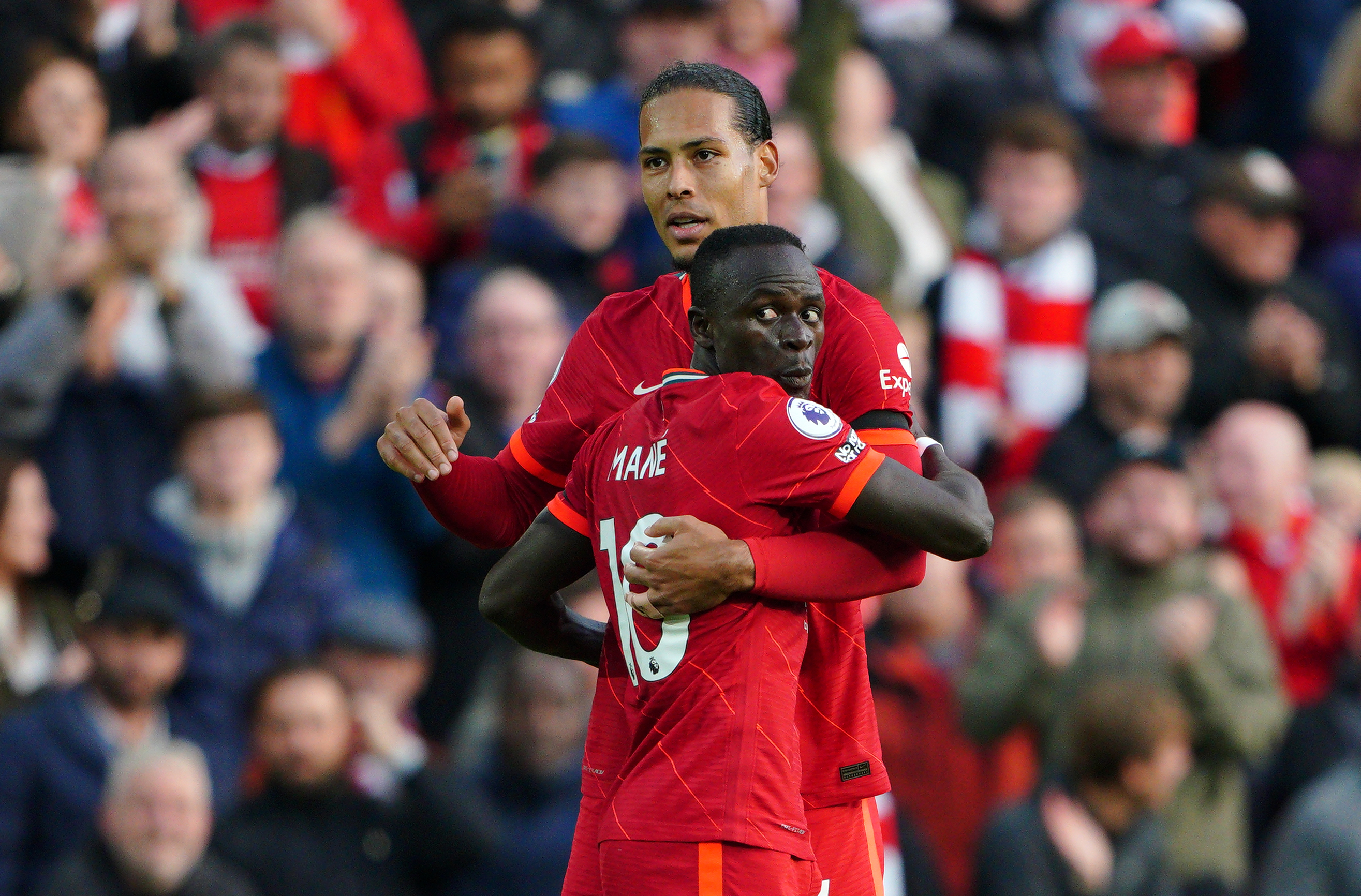 Sadio Mane, front, and Virgil van Dijk