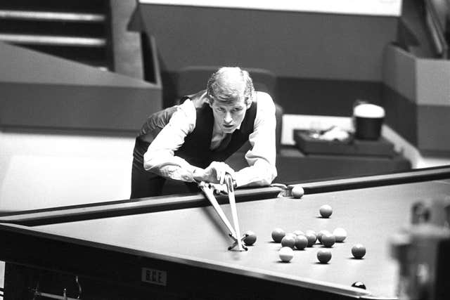 Defending champion Steve Davis in action during the final of the World Snooker Championship.