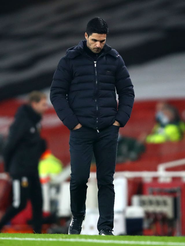 Mikel Arteta saw Arsenal's poor run continue