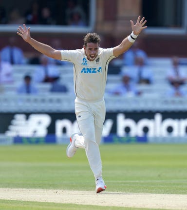 Tim Southee celebrates a wicket at Lord's