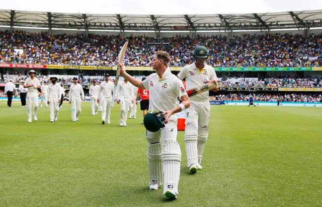 Steve Smith celebrates during Australia's 2017 win over England in Brisbane