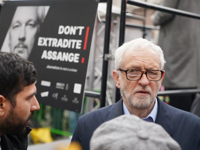 Former Labour party leader Jeremy Corbyn arrives at the Royal Courts of Justice in London, ahead of a two-day hearing in the extradition case of WikiLeaks founder Julian Assange. 