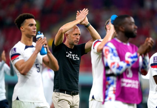 Gregg Berhalter (centre) coaches the USA team