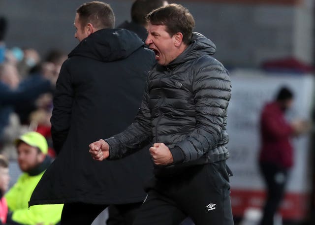 Stendel led Hearts to league wins over Rangers and Hibs 