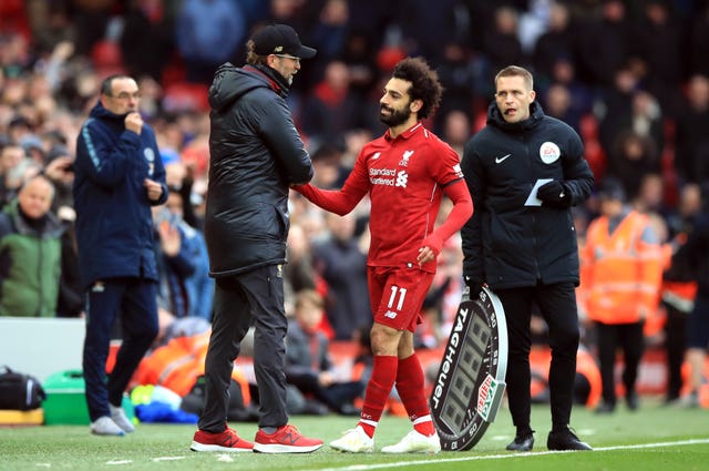 Salah was replaced in the final minute