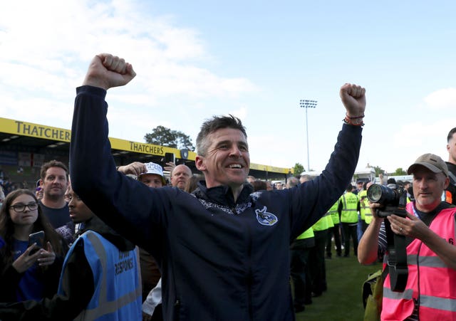 Joey Barton celebrates promotion