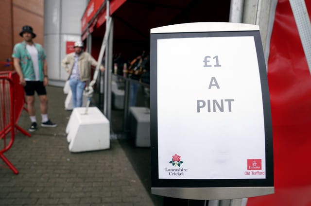 A bar at Old Trafford seeks to clear stock of beer at £1 a pint