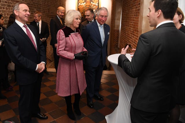 The royal couple met senior civil servants and their staff