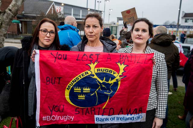 Demonstrators  expressed solidarity with the woman at the centre of the case (Liam McBurney/PA)